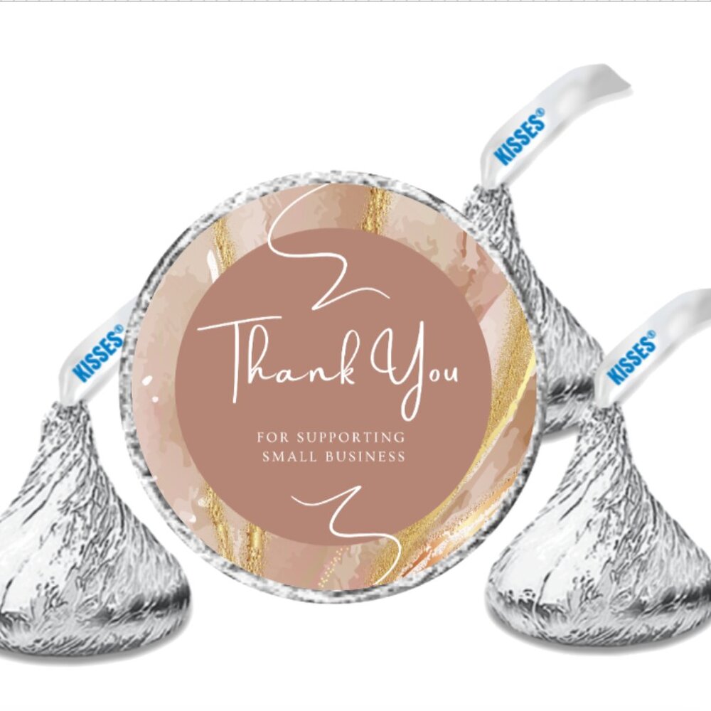 Thank You for Supporting Small Business Kisses Candy Stickers | 100pcs| Glossy|